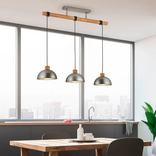 LÁMPARA DE TECHO 3 LUCES JANO METAL NÍQUEL ANTIGUO