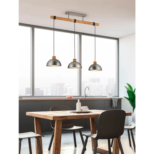 LÁMPARA DE TECHO 3 LUCES JANO METAL NÍQUEL ANTIGUO