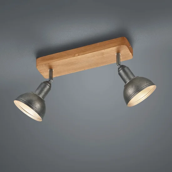 FOCO 2 LUCES JANO METAL NÍQUEL ANTIGUO 2