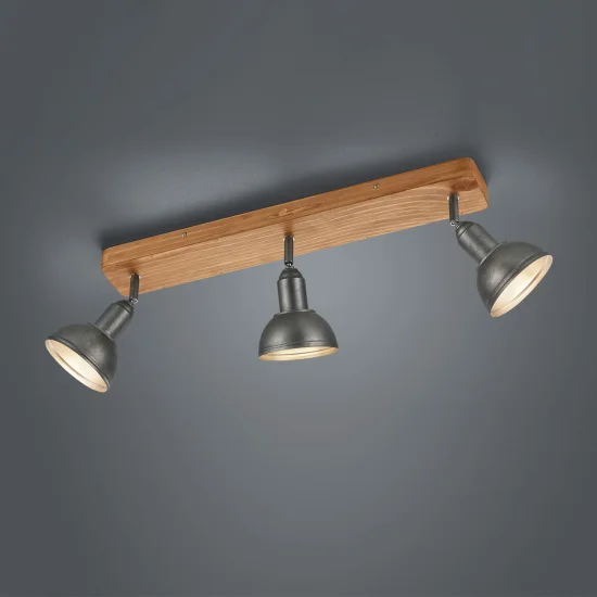 FOCO 3 LUCES JANO METAL NÍQUEL ANTIGUO 2