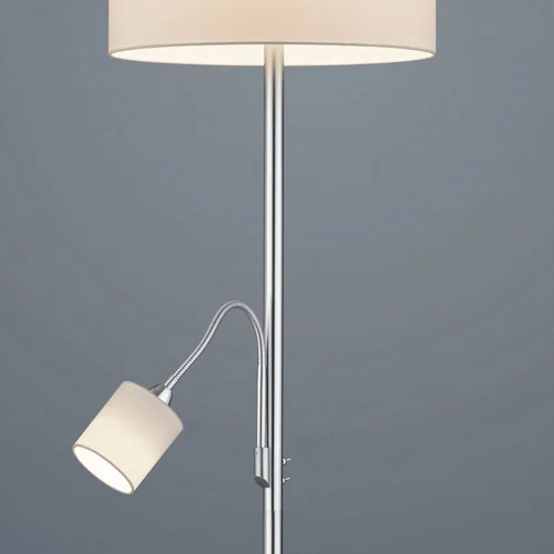 LÁMPARA DE PIE BROOME C/FLEXO METAL PANTALLA BLANCA