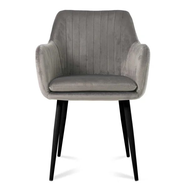 SILLÓN BORIS GRIS PATAS NEGRAS