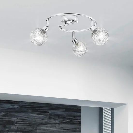 PLAFÓN DE 3 LUCES QUINN CROMO 2
