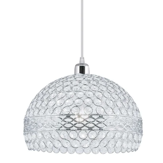 COLGANTE 1 LUZ TUDOR CROMO Y CRISTAL