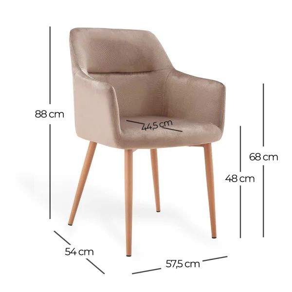 SILLÓN AINSLEY TERCIOPELO ARENA