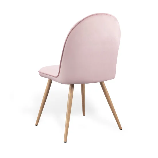SILLA HADLEY TERCIOPELO ROSA PATAS HAYA 2
