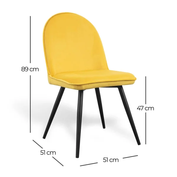 SILLA HADLEY TERCIOPELO MOSTAZA PATAS HAYA