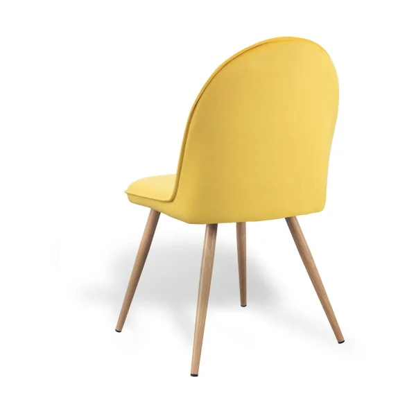 SILLA HADLEY TERCIOPELO MOSTAZA PATAS HAYA