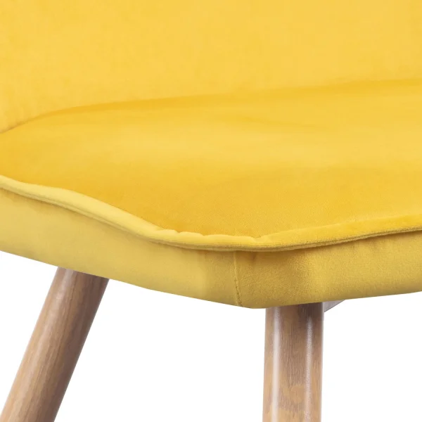 SILLA HADLEY TERCIOPELO MOSTAZA PATAS HAYA
