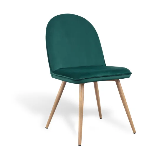 SILLA HADLEY TERCIOPELO VERDE PATAS HAYA