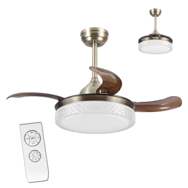 VENTILADOR DE TECHO LED KINGSTON 4P PLEGABLE CUERO REGULABLE VENTILADOR DE TECHO LED KINGSTON 4P PLEGABLE CUERO REGULABLE