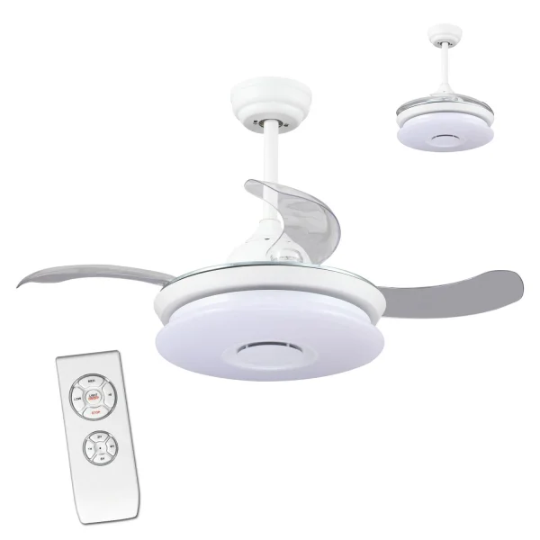 VENTILADOR DE TECHO LED LINSTEAD BLANCO RGB PLEGABLE REGULABLE VENTILADOR DE TECHO LED LINSTEAD BLANCO RGB PLEGABLE REGULABLE