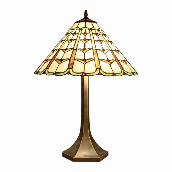 SOBREMESA 2 LUCES 41CM VERDE TIFFANY