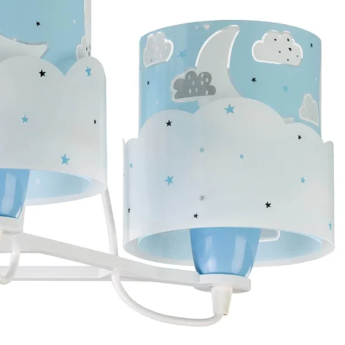 LÁMPARA INFANTIL 3 LUCES MOON E27 AZUL