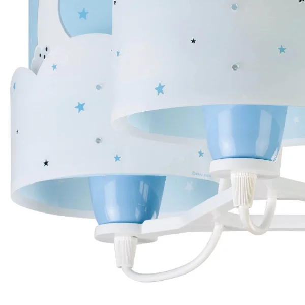 LÁMPARA INFANTIL 3 LUCES MOON E27 AZUL