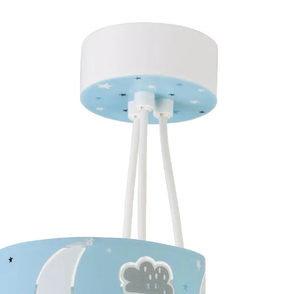 LÁMPARA INFANTIL 3 LUCES MOON E27 AZUL