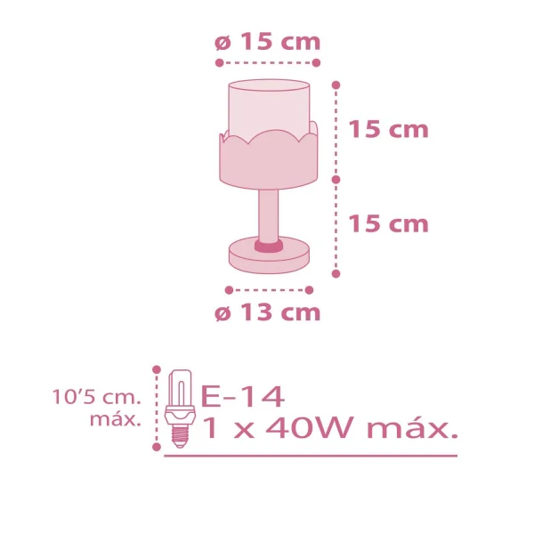 LÁMPARA DE MESA INFANTIL MOON E14 ROSA