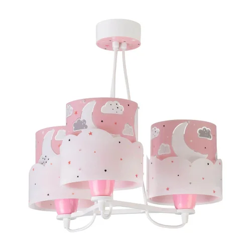 LÁMPARA INFANTIL 3 LUCES MOON E27 ROSA