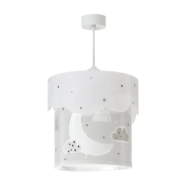 LÁMPARA COLGANTE INFANTIL MOON E27 GRIS
