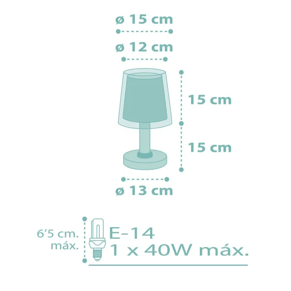 LÁMPARA DE MESA INFANTIL DREAM FLOWERS E14 VERDE