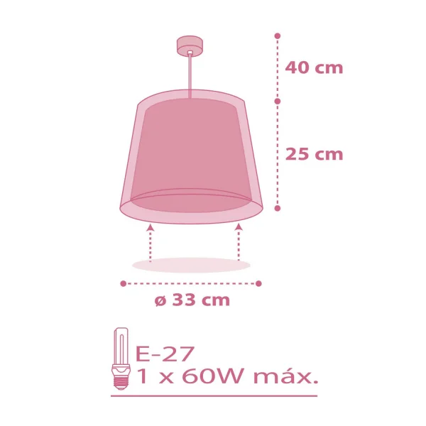LÁMPARA COLGANTE INFANTIL DREAM FLOWERS E27 ROSA