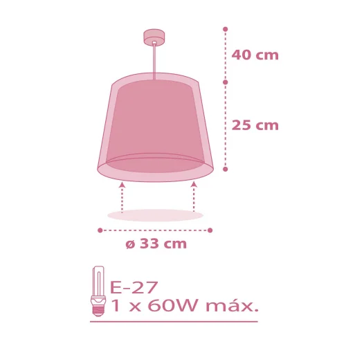 LÁMPARA COLGANTE INFANTIL DREAM FLOWERS E27 ROSA
