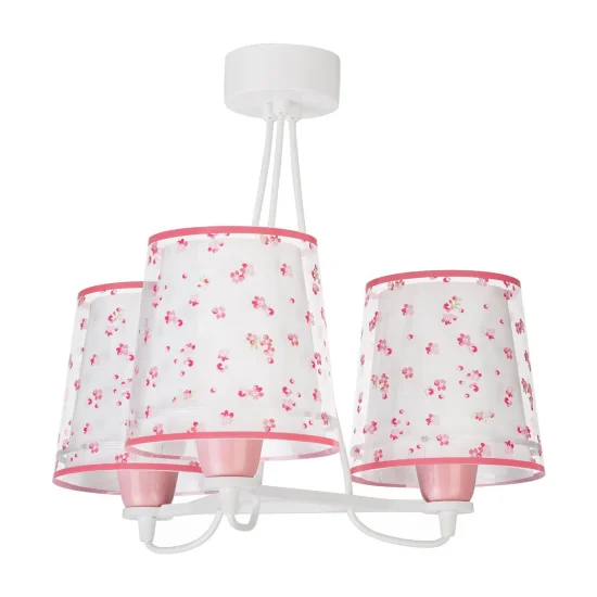 LÁMPARA INFANTIL 3 LUCES DREAM FLOWERS E27 ROSA