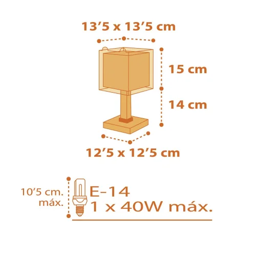 LÁMPARA DE MESA INFANTIL LITTLE TIGER E14