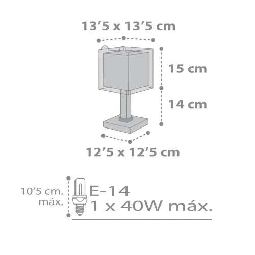 LÁMPARA DE MESA INFANTIL LITTLE TEDDY E14