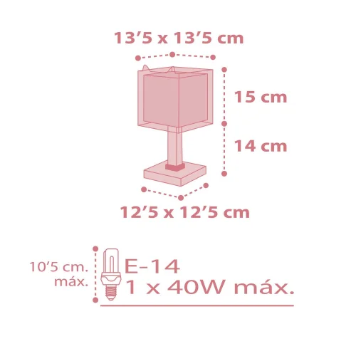 LÁMPARA DE MESA INFANTIL LITTLE FOX E14 LÁMPARA DE MESA INFANTIL LITTLE FOX E14