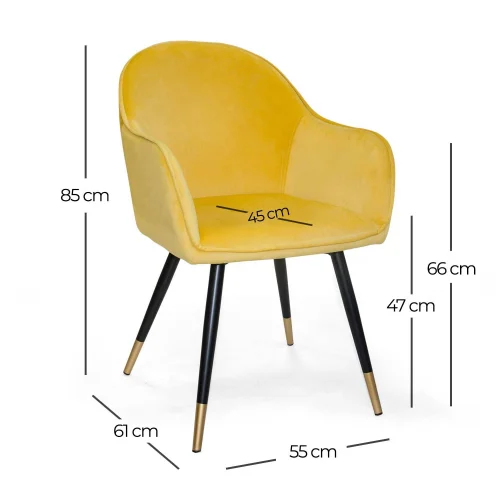 SILLÓN GRAYSON TERCIOPELO MOSTAZA