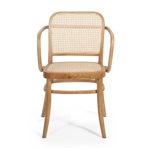 SILLA HANNAH CON REPOSABRAZOS MADERA NATURAL RATTAN