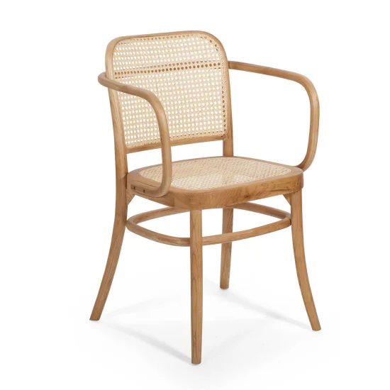 SILLA HANNAH CON REPOSABRAZOS MADERA NATURAL RATTAN