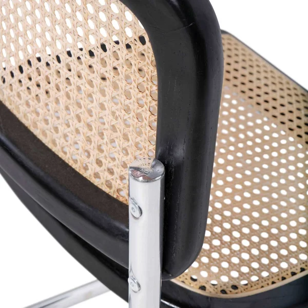 SILLA WEBSTER NEGRA RATTAN NATURAL