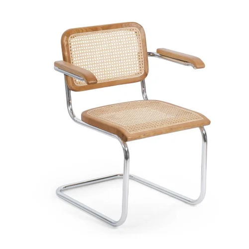 SILLA WEBSTER CON REPOSABRAZOS RATTAN NATURAL