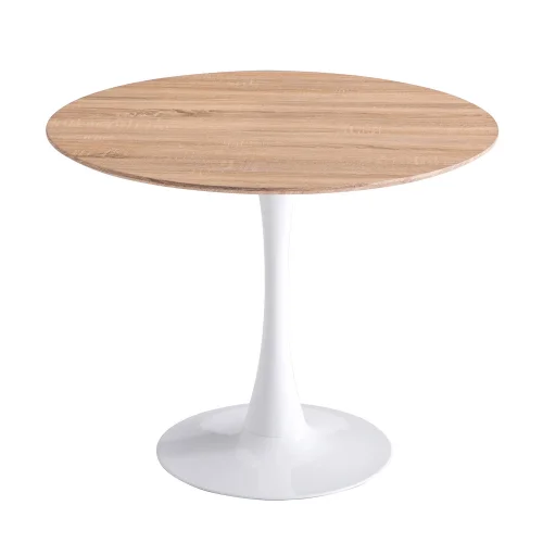 MESA SAN ANTONI Ø90 CM PATA BLANCA TAPA NATURAL MESA SAN ANTONI Ø90 CM PATA BLANCA TAPA NATURAL