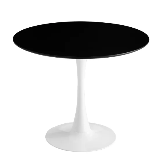 MESA SAN ANTONI Ø90 CM PATA BLANCA TAPA NEGRA