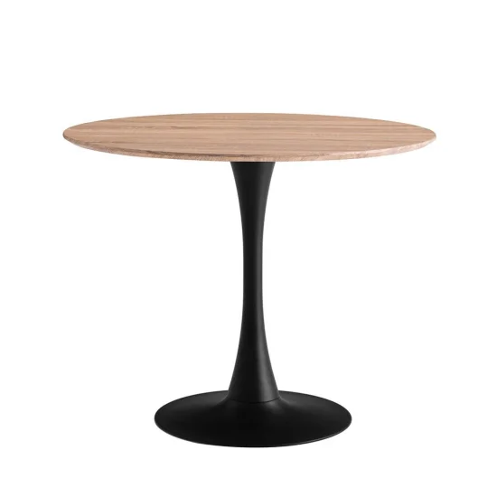 MESA SAN ANTONI Ø90 CM PATA NEGRA TAPA NATURAL 2