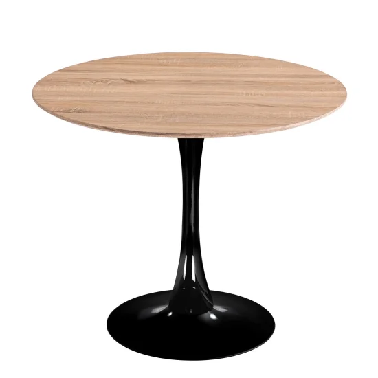MESA SAN ANTONI Ø90 CM PATA NEGRA TAPA NATURAL