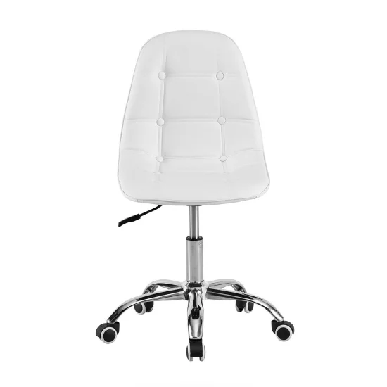 SILLA DE OFICINA GREG CON RUEDAS CAPITONE BLANCO 2