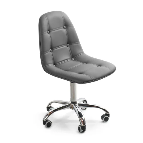 SILLA DE OFICINA GREG CON RUEDAS CAPITONE GRIS SILLA DE OFICINA GREG CON RUEDAS CAPITONE GRIS