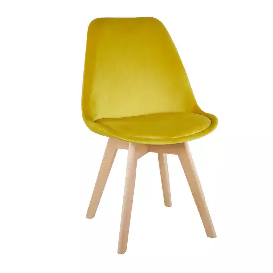 SILLA TOWER TERCIOPELO MOSTAZA