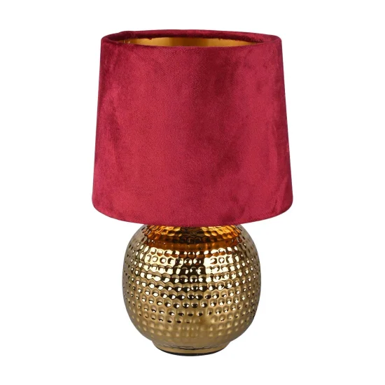 LÁMPARA DE MESA GAELA CERÁMICA PANTALLA ROJA E14 2