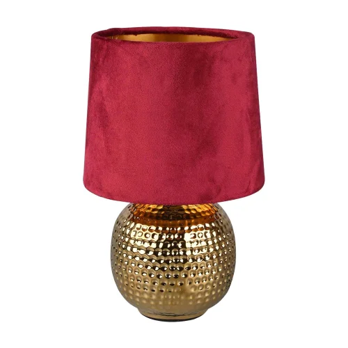 LÁMPARA DE MESA GAELA CERÁMICA PANTALLA ROJA E14 LÁMPARA DE MESA GAELA CERÁMICA PANTALLA ROJA E14