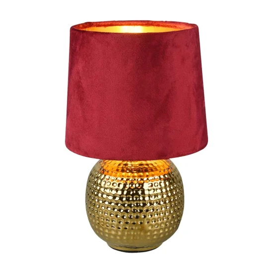 LÁMPARA DE MESA GAELA CERÁMICA PANTALLA ROJA E14