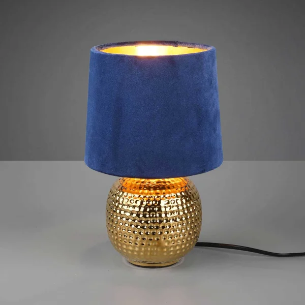 LÁMPARA DE MESA GAELA CERÁMICA PANTALLA AZUL E14 LÁMPARA DE MESA GAELA CERÁMICA PANTALLA AZUL E14