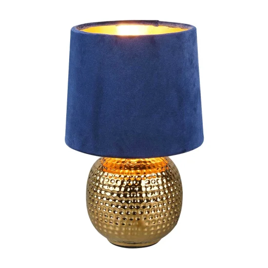 LÁMPARA DE MESA GAELA CERÁMICA PANTALLA AZUL E14