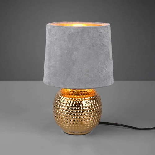 LÁMPARA DE MESA GAELA CERÁMICA PANTALLA GRIS E14