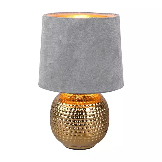 LÁMPARA DE MESA GAELA CERÁMICA PANTALLA GRIS E14