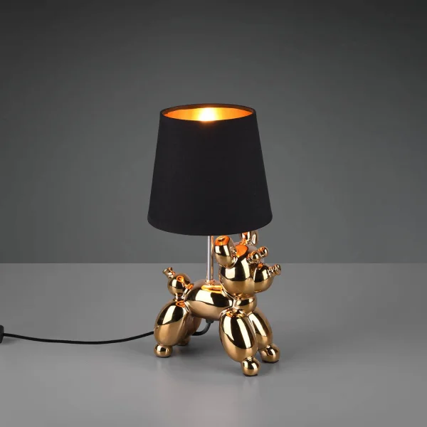 LÁMPARA DE MESA LUCKY CERÁMICA ORO E14 LÁMPARA DE MESA LUCKY CERÁMICA ORO E14